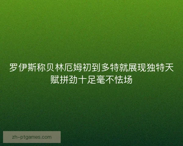 罗伊斯称贝林厄姆初到多特就展现独特天赋拼劲十足毫不怯场